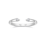 Dainty Open Two-Stone CZ Stacking Ring