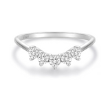 Curved Moissanite Wedding Band