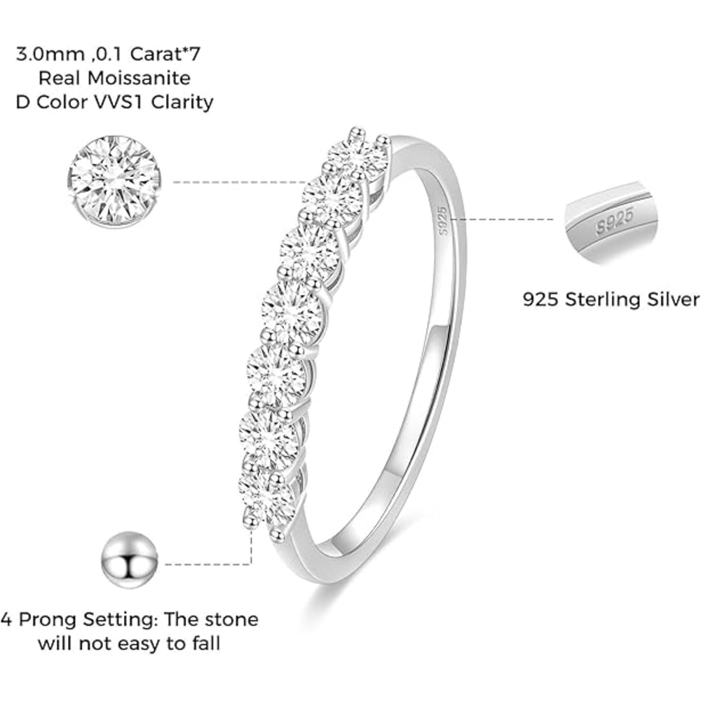 Classic 7-Stone Moissanite Eternity Band