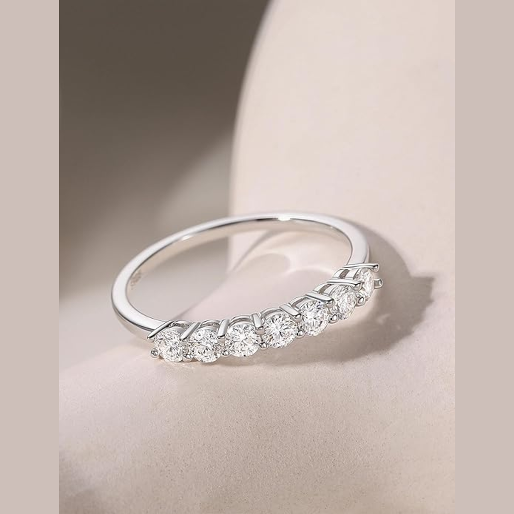 Classic 7-Stone Moissanite Eternity Band