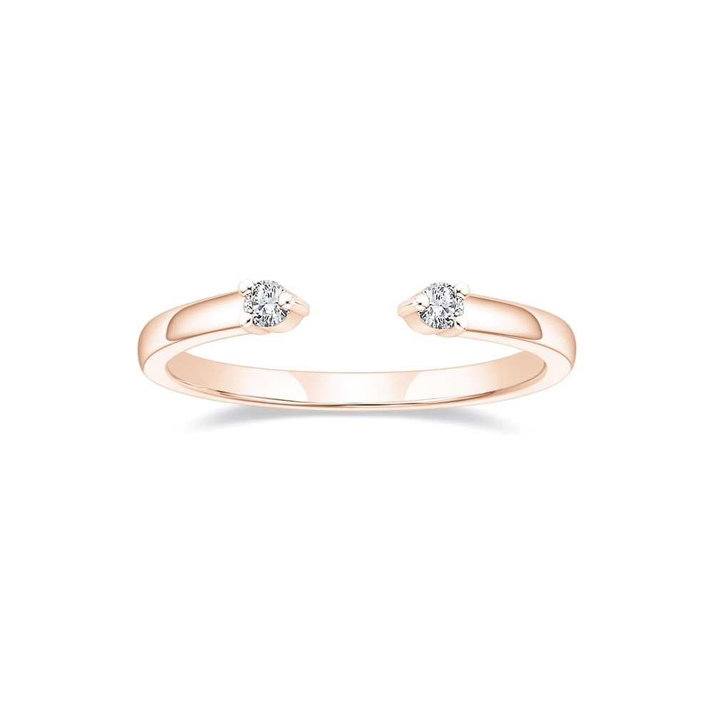 Dainty Open Two-Stone CZ Stacking Ring
