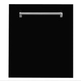 ZLINE Classic 24-Inch Top Control Built-In Dishwasher, Black Matte Panel, Traditional Handle, 52 dBA, DW-BLM-24 - product image 1