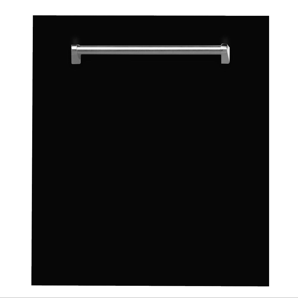 ZLINE Classic 24-Inch Top Control Built-In Dishwasher, Black Matte Panel, Traditional Handle, 52 dBA, DW-BLM-24 - product image 1