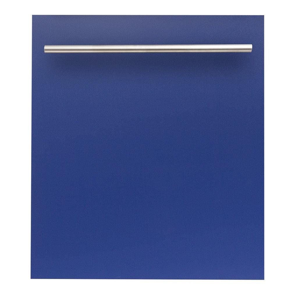 ZLINE Classic 24-Inch Top Control Built-In Dishwasher, Blue Matte Panel, Modern Handle, 52 dBA, DW-BM-H-24 - product image 1