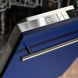 ZLINE Classic 24-Inch Top Control Built-In Dishwasher, Blue Matte Panel, Modern Handle, 52 dBA, DW-BM-H-24 - product image 2