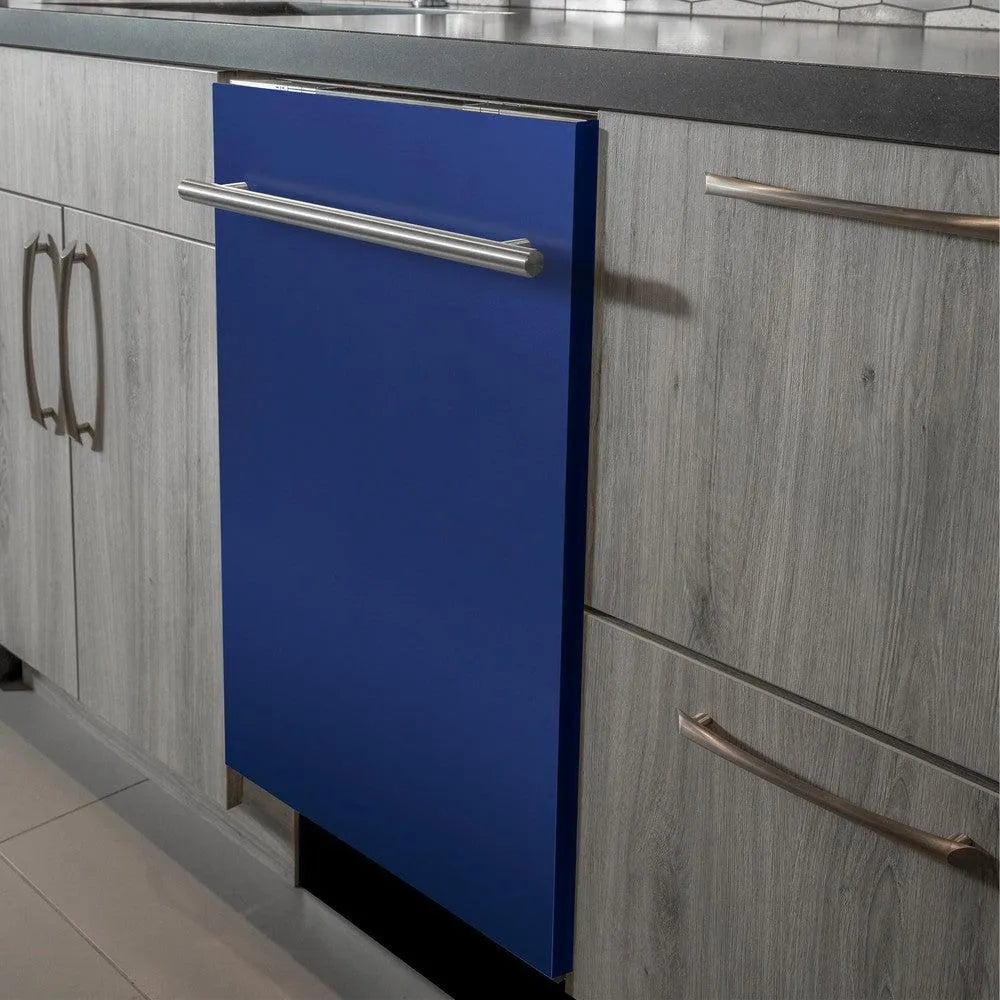 ZLINE Classic 24-Inch Top Control Built-In Dishwasher, Blue Matte Panel, Modern Handle, 52 dBA, DW-BM-H-24 - product image 7