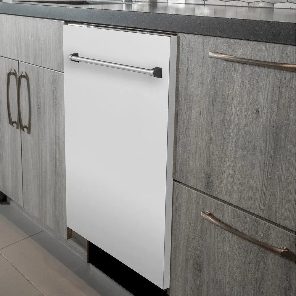 ZLINE Classic 24-Inch Top Control Built-In Dishwasher, White Matte Panel, Traditional Handle, 52 dBA, DW-WM-24 - product image 8