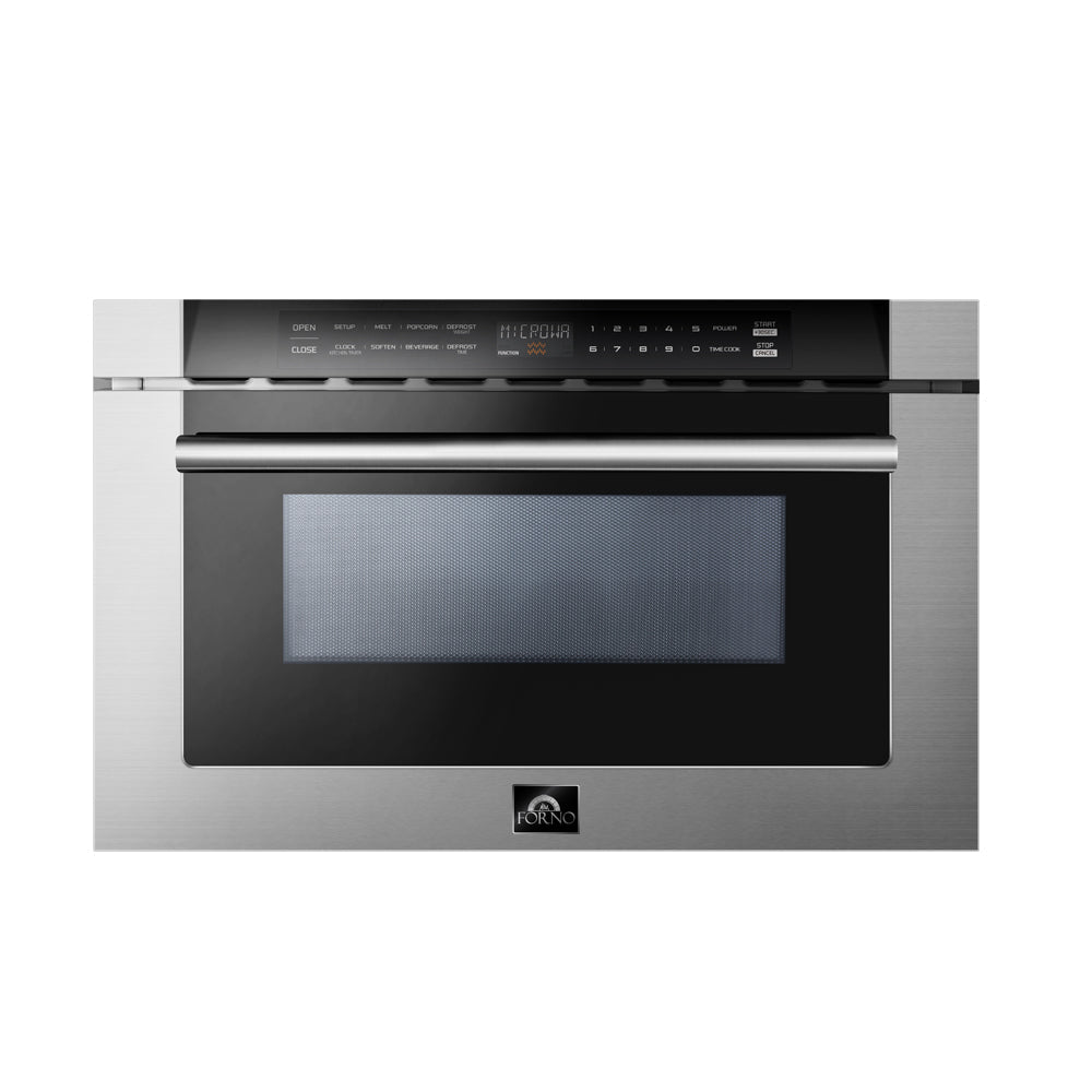 FORNO Capoliveri 24" 1.2 cu. ft. Built-In Microwave Drawer in Stainless Steel, FMWDR3000-24 - product image 1