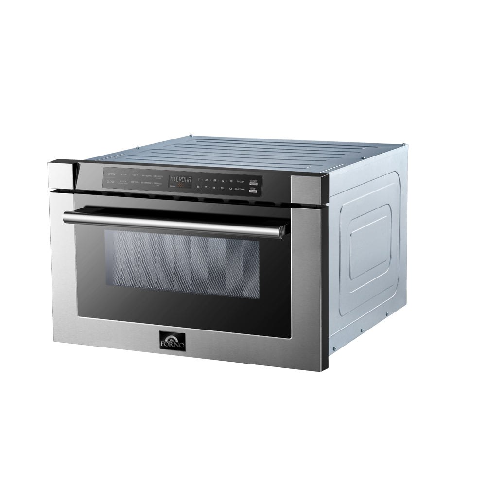 FORNO Capoliveri 24" 1.2 cu. ft. Built-In Microwave Drawer in Stainless Steel, FMWDR3000-24 - product image 3