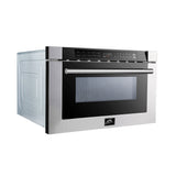 FORNO Capoliveri 24" 1.2 cu. ft. Built-In Microwave Drawer in Stainless Steel, FMWDR3000-24 - product image 2