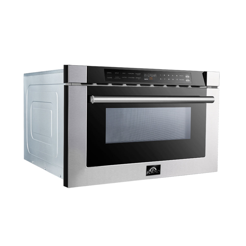 FORNO Capoliveri 24" 1.2 cu. ft. Built-In Microwave Drawer in Stainless Steel, FMWDR3000-24 - product image 2
