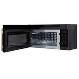 FORNO Fornace 30" 1.5 cu. ft. 300 CFM Over The Range Microwave in Black with Antique Brass Accents, FOTR3038-30BLK - product image 3