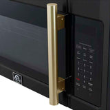 FORNO Fornace 30" 1.5 cu. ft. 300 CFM Over The Range Microwave in Black with Antique Brass Accents, FOTR3038-30BLK - product image 5