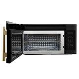 FORNO Fornace 30" 1.5 cu. ft. 300 CFM Over The Range Microwave in Black with Antique Brass Accents, FOTR3038-30BLK - product image 4