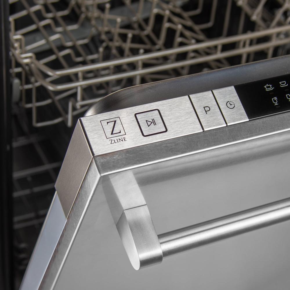 ZLINE Classic 24-Inch Top Control Built-In Dishwasher, Satin Stainless Steel Panel, Traditional Handle, 52 dBA, DW-SN-H-24 - product image 7