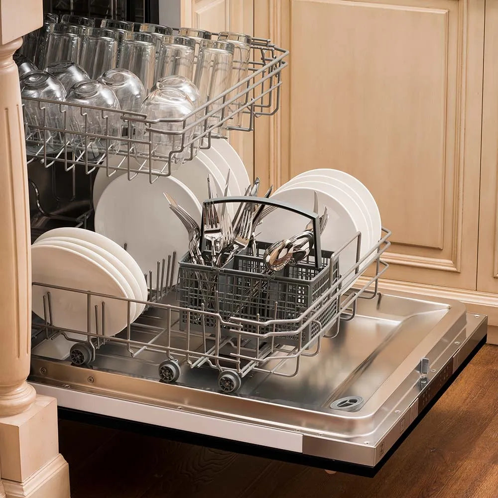 ZLINE Classic 24-Inch Top Control Built-In Dishwasher, Black Matte Panel, Traditional Handle, 52 dBA, DW-BLM-24 - product image 7